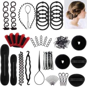 DIY Braiding, Bun Maker & Hair Loop Tools Kit – Effortless Everyday & Special Occasion Hairstyling Essentials for All Hair Types