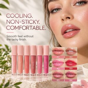 Nourishing Hydrating Lip Gloss – Non-Sticky Shine for Soft & Hydrated Lips - 6 shades
