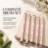 Bonita Crown 5-Piece Makeup Brush Set, Essential Tools for Face, Eye, and Cheek Makeup Using Liquids, Creams, or Powders