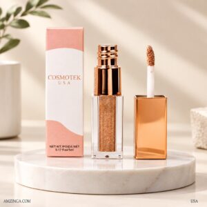 Liquid Metallic Eyeshadow by Cosmotek USA, Gel Formula, Multi-Dimensional Finish For Bold Eye Looks, LONG-LASTING & QUICK-DRYING, Vegan & Cruelty-Free, 0.17 Fl Oz/5ml Color # 3