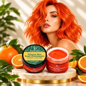 Tangerine Semi-Permanent Hair Color – BonitaCrown 4oz | Professional Use Hair Dye with Nourishing Oils | Vibrant, Long-Lasting Color | Made in USA