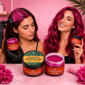 Magenta Semi-Permanent Hair Color – BonitaCrown 4oz | Professional Use Hair Dye with Nourishing Oils | Vibrant, Long-Lasting Color | Made in USA