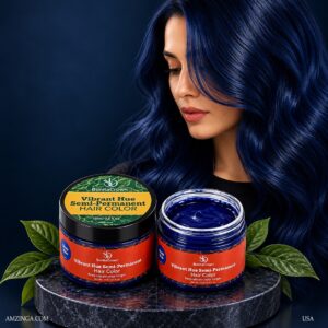 Navy Noir Semi-Permanent Hair Color – BonitaCrown 4oz – Navy Blue Hair Dye with Nourishing Oils, Ammonia-Free & Fade-Resistant – Vibrant Long-Lasting Formula for Professional or At-Home Use (Blue-Black Shade)
